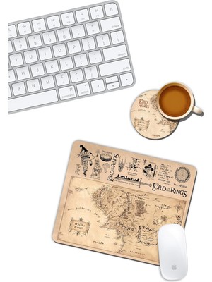 Asseds Store Lotr Yüzüklerin Efendisi Mouse Pad ve Bardak Altlığı Set