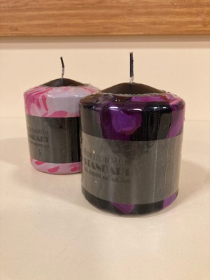 Plus Home Mum 2'li Silindir Model Renk Siyah Yükseklik 7 cm Çapı 7 cm