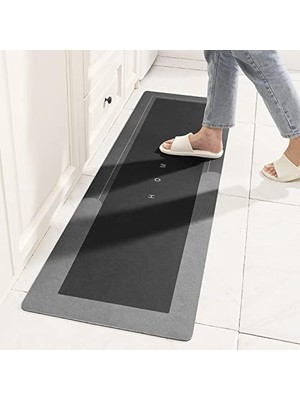 MiraLive Banyo Paspası Halısı, Süper Emici Zemin Paspası Hızlı Kuruyan Ince Banyo Paspasları Halılar Kauçuk Kaymaz Alt Duş Halıları Duş Lavabo Küvet Için 40 cm x 120 Cm, Koyu Gri