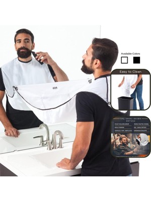 Asseds Store Sakal Önlüğü Sakal Önlüğü - Erkekler Tıraş ve Düzeltme Için Sakal Saç Toplayıcı, Yapışmaz Sakal Pelerini Bakım Bezi, Su Geçirmez, 2 Vantuzlu, Erkek/baba/koca Için Sevgililer Günü Hediyeleri