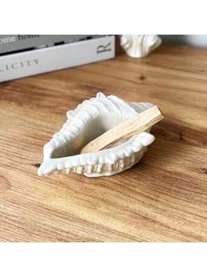 Asseds Store Deniz Kabuğu Palo Santo Seramik Tütsülük | Inci Rengi | Döküm Seramik Tozu | El Boyaması