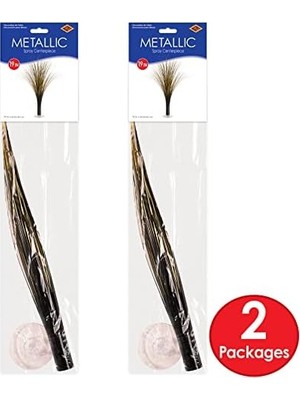 Asseds Store Mutlu Yıllar Dekorasyonları Için 2 Parça Plastik Metalik Siyah ve Altın Sprey Orta Parçalar, Ödüller Gece Sofra Takımı, Doğum Günü Partisi Malzemeleri, 48,26 cm