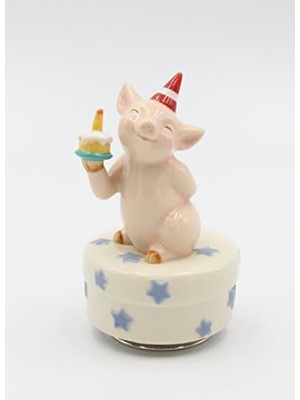 MiraLive Gifts 80134 Doğum Günü Domuz Müzikal, Beyaz