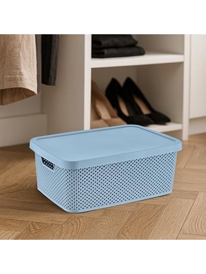 MiraLive Life Serisi Saklama Kutusu 13 Litre – Desenli Kapaklı, Geniş Hacimli ve Şık