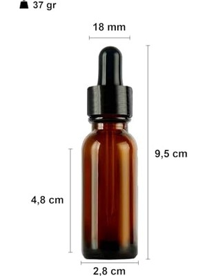 Asseds Store 20 ml Metal Kapaklı Damlalık Dropper Şişesi Serum 20 cc Cam Şişe 6 Adet (Siyah Kapak, /kahverengi)
