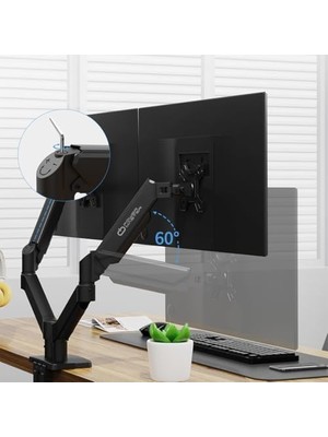 Asseds Store Powermaster 13-32" Lcd/led Monitör Çift Tutucu, Kol Amortisörlü, Vesa, Monitör Standı 2-20 Kg, Gaming Stand Askı Aparatı,
