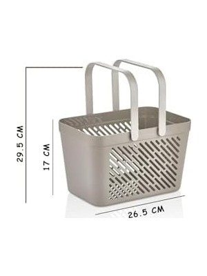 Asseds Store Life Taşınabilir, Çok Amaçlı Banyo, Mutfak, Çekmece Içi Organizer Düzenleyici Gri Kulplu Sepet MIT1150