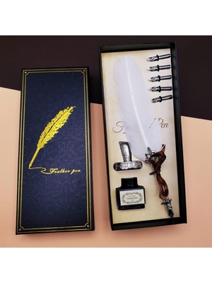 Asseds Store Divit Hokka Kalem Seti Dekoratif Hediyelik Beyaz