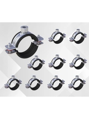 MiraLive Endüstriyel Çinko Kaplama Boru Kelepçesi, Paslanmaz Çelik, Ağır Yük Tipi, Doğalgaz Tesisatı Için, Lastik Izolasyonlu, Metal Montaj Aparatı (3/4")