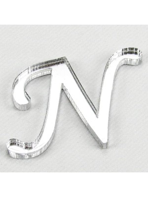 Asseds Store Pleksi Ayna N Harfi Gümüş Renk 3 cm