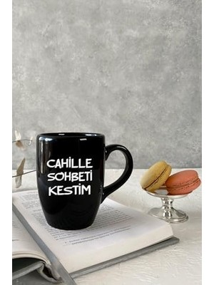 Asseds Store Cahille Sohbeti Kestim Siyah Kupa Bardak Kahve Kupası Kupa Bardak