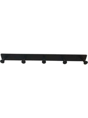 Asseds Store Kendinden Yapışkanlı Askılık Beşli Mat Siyah
