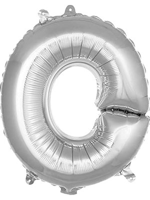 Asseds Store O Harfi 16 Inç Gümüş Renk Folyo Balon 36 cm (Gümüş)