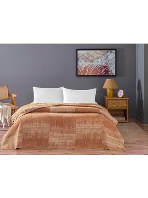 Asseds Store Ziggy DESENLI%100 Pamuk Pamuk Battaniye, Taba, Çift Kişilik