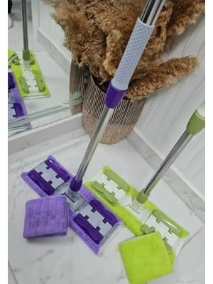 Asseds Store Sihirli Teleskobik Mandallı Mop.yedek Bez Hediyeli.,duvar,yüzey ve Cam Temizlik Paspası (NKS123)