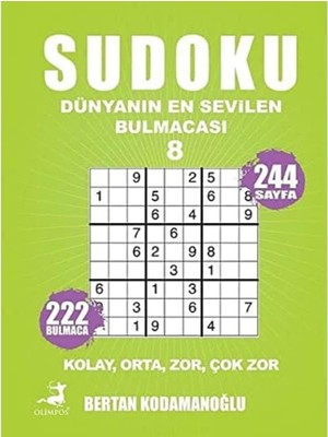 Asseds Store Sudoku - Dünyanın En Sevilen Bulmacası 8: Kolay Orta Zor Çok Zor