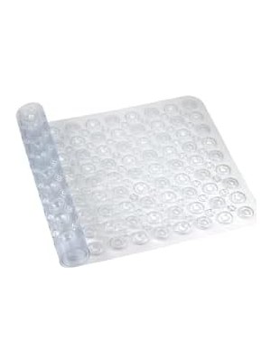 Ecovibe Premium Serisi Banyo - Küvet Içi Kaydırmaz Vantuzlu Oluklu Desenli Diktördgen Paspas 67,5 x 34,5 Cm, Şeffaf