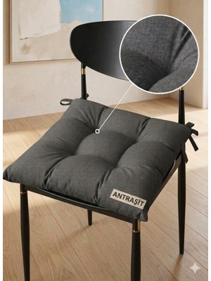 Bemrax Lüks Dekoratif Sandalye Minderi 40X40 cm - Bağcıklı, Yumuşak Dolgulu Mutfak ve Bahçe Minderi