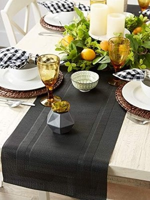 Asseds Store Dıı Pvc Masa Üstü Dokuma Iç/dış Mekan, Masa Örtüsü, 14X72, Siyah