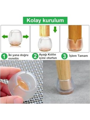 Asseds Store Tarix Sandalye Pabucu,masa,koltuk,tabure Ayak Kılıfı 8 Adet (Small)