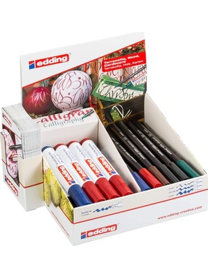 Asseds Store Edding 4 – 51538 Calligraphy Xmas Ekran Pen ve Marker, 38 Parça, Karton, 180 x 90 x 200 mm