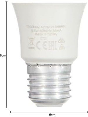 Ecovibe 4052899326873 LED Cla 60 8.5W 806 Lümen Beyaz Işık E27 Duy Ampul