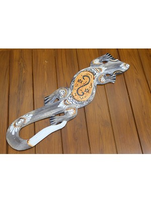 Ttt Ahşap Duvara Asmalı Kertenkele Figürü