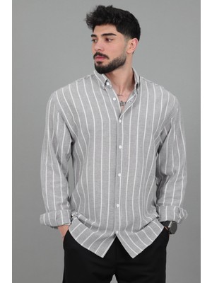 Stil Kombin Şile Çizgili Oversize Uzun Kol Yazlık Gömlek Mrs 226_40418