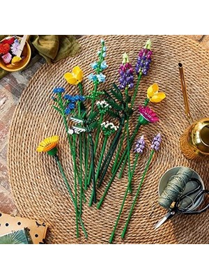Asseds Store Kır Çiçekleri Buketi Seti, Gelincik ve Lavanta Içeren Yapay Çiçekler, Yetişkinlere Yönelik Hobi, Ev Dekoru, Kadın ve Erkekler Için Hediye, Botanik Koleksiyonu 10313