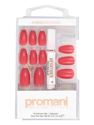 Asseds Store Promani Promani Takma Tırnak Seti PR-5655 Gül Pembe 1 Paket (1 x 1 Adet)