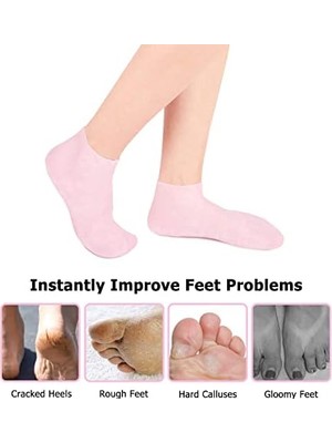 Asseds Store Kadınlar Için Silikon Çoraplar, Nemlendirici Ayak Çorapları, Yumuşak Jel Çoraplar, Aloe Çorapları, Kuru Ayakları Onarmak Için Kadın Spa Pedikür Çorapları, Çatlak Topuk ve Yumuşatma Kaba Cilt, Nasır