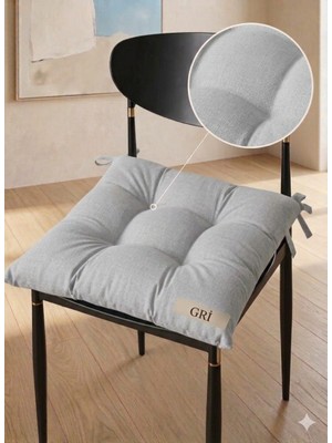 Bemrax Lüks Dekoratif Sandalye Minderi 40X40 cm - Bağcıklı, Yumuşak Dolgulu Mutfak ve Bahçe Minderi