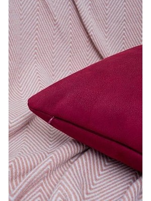 Asseds Store Süet Dokulu Gözenek Desenli Bordo Kırlent Kılıfı