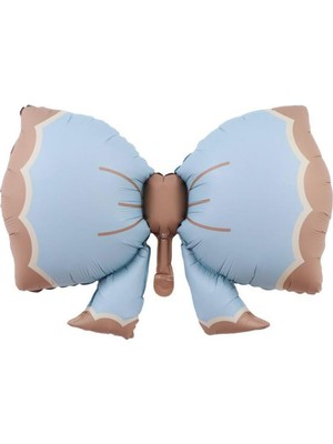 Asseds Store Retro Fiyonk Pastel Folyo Balon Büyük Boy Mavi 90-61 cm