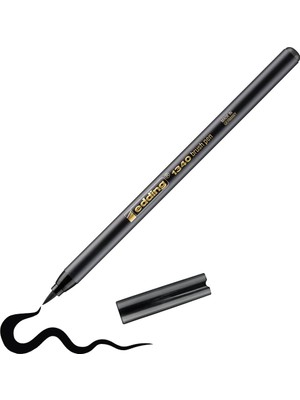 Asseds Store 1340 Fırça Uçlu Keçeli Kalem - Siyah - 1 Kalem - Esnek Fırça Ucu