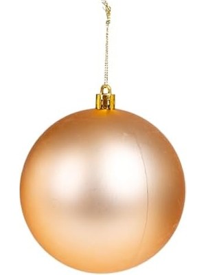 Ecovibe Yılbaşı Topu Simli Mat Parlak 6'lı Set Şampanya- 10 Cm.