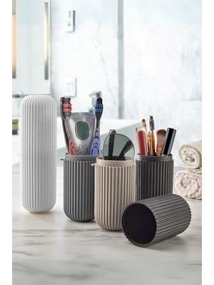 Ecovibe Life Seyahat Tipi Beyaz Plastik Diş Fırçası, Gözlük, Aksesuar Kutusu Saklama Kabı MIT1210