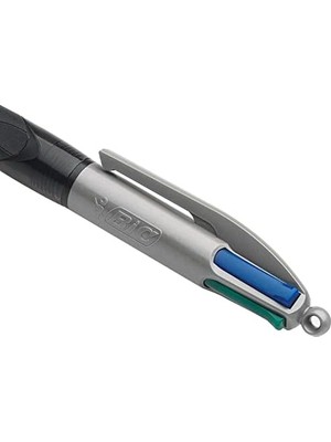 Asseds Store 4 Colours Grip Pro Tükenmez Kalem 12'li Kutu, Kauçuk Tutacak, 1.0mm Uç, Tek Kalemde Mavi, Kırmızı, Yeşil ve Siyah Renkler