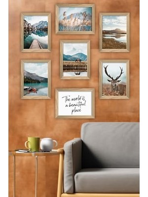 Asseds Store 7 Parça Çerçeve Görünümlü Mdf Tablo Seti