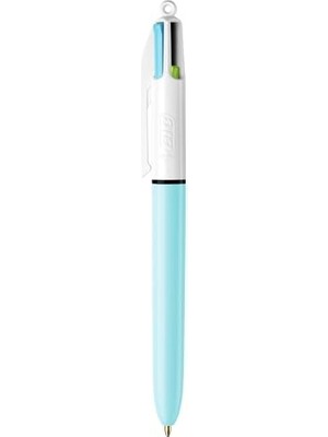 Asseds Store 4 Colours Fun Tükenmez Kalem, 12'li Kutu, 1.0mm Uç, Tek Kalemde Pembe, Mor, Turkuaz ve Açık Yeşil Renkler