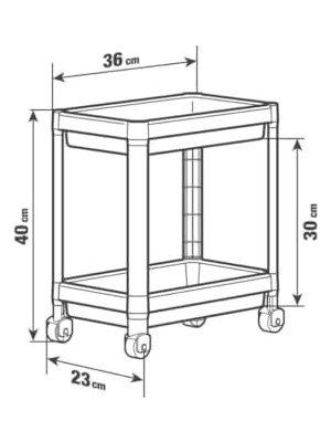 Asseds Store Life 2 Adet 2 Katlı Tekerlekli Tezgah Altı Beyaz Banyo Mutfak Rafı MIT1120