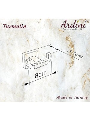 Ecovibe Turmalin Ikili Metal Askılık Banyo Tuvalet Mutfak Bornozluk Havluluk Mat Siyah Ömür Boyu Paslanmaz