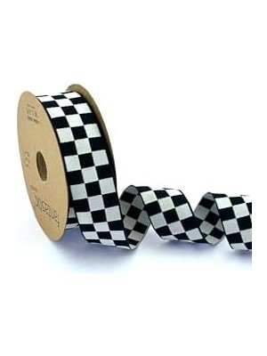 Asseds Store Fantastic Dama Desen/ekose Siyah Beyaz Kurdele