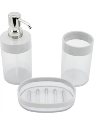Asseds Store 3 Parça Banyo Seti, Sabunluk ve Fırçalık, Üst Kalite Banyo Aksesuarı