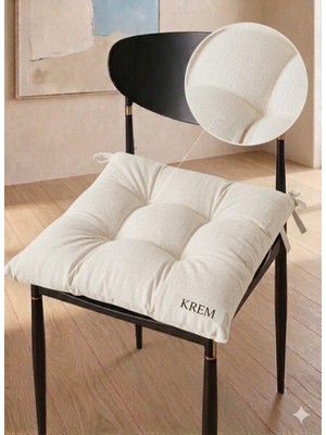 Bemrax Lüks Dekoratif Sandalye Minderi 40X40 cm - Bağcıklı, Yumuşak Dolgulu Mutfak ve Bahçe Minderi