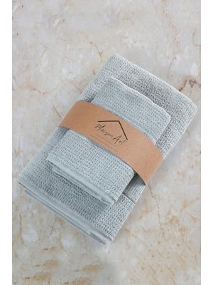 Asseds Store Tekstil | 50X90-70X140 cm 4'lü Banyo Havlu SETI,%100 Pamuklu Havlu Takımı Gri