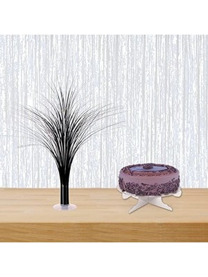 Asseds Store Mutlu Yıllar Dekorasyonları Için 2 Parça Plastik Metalik Siyah ve Gümüş Sprey Orta Parçalar, Ödüller Gece Sofra Takımı, Doğum Günü Partisi Malzemeleri, 48,26 cm