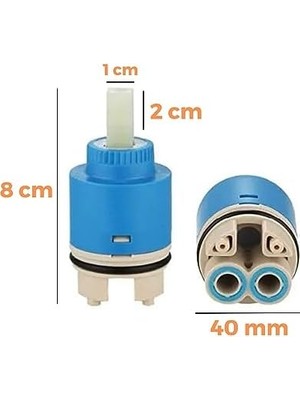 Ecovibe Batarya Kartuşu 40 mm Ayaklı Aç Kapa Musluk Çeşme Kartuşu