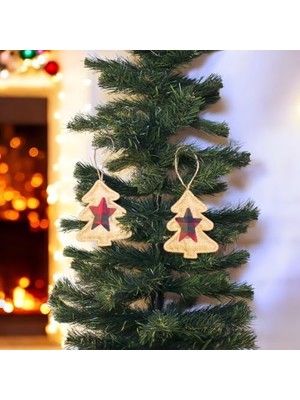 Asseds Store Asmalı Jüt Yılbaşı Ağaç Süs 10CM 2 Adet