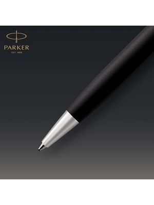Ecovibe Parker Tükenmez Kalem, Mat Siyah Boya, Paladyum Süslemeli, Orta Uçlu, Siyah Mürekkep, Hediye Kutusu